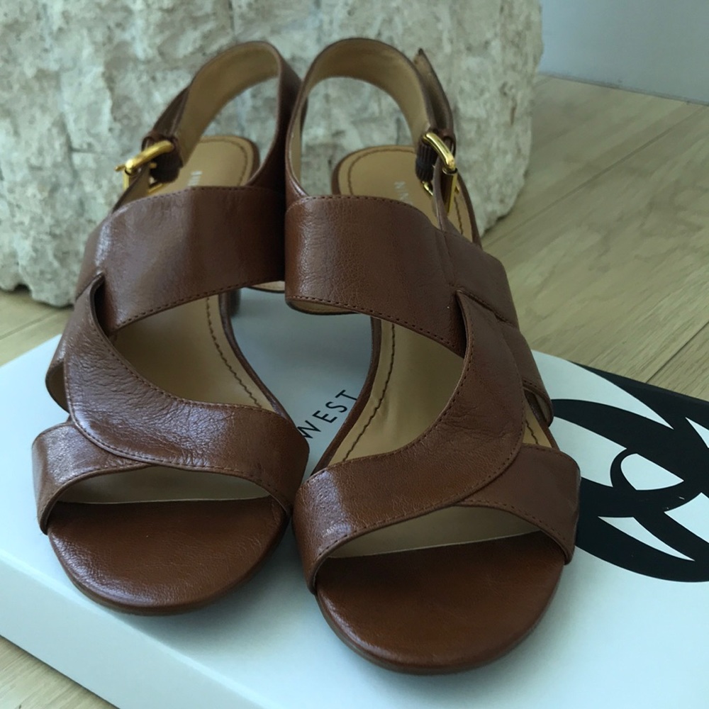 Camel Nine West Block Heel Sandels